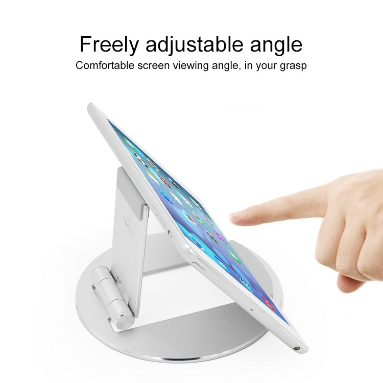 Universal Portable Folding Aluminum Alloy Desktop Bracket Holder for 4-13 inch Mobile Phone / Tablet(Silver)