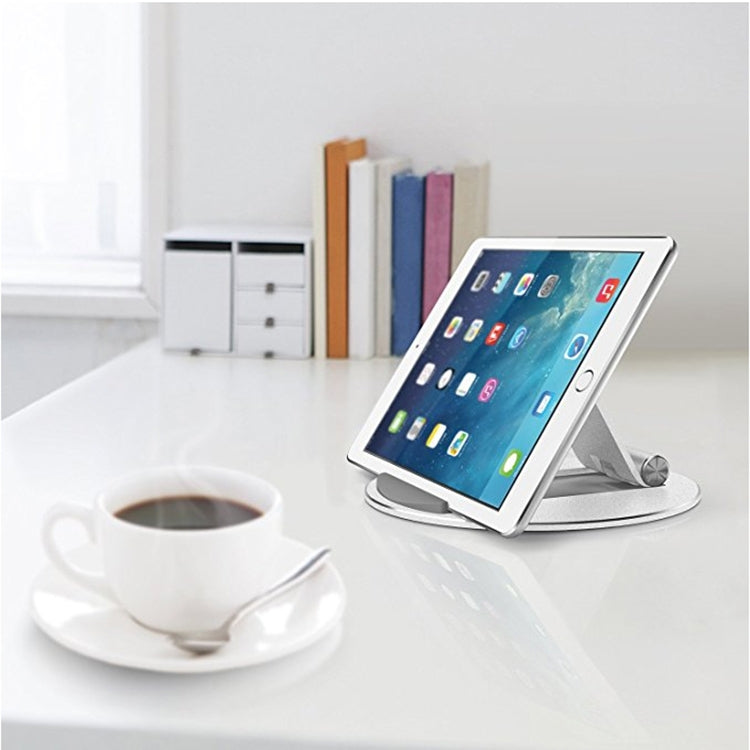 Universal Portable Folding Aluminum Alloy Desktop Bracket Holder for 4-13 inch Mobile Phone / Tablet(Silver)
