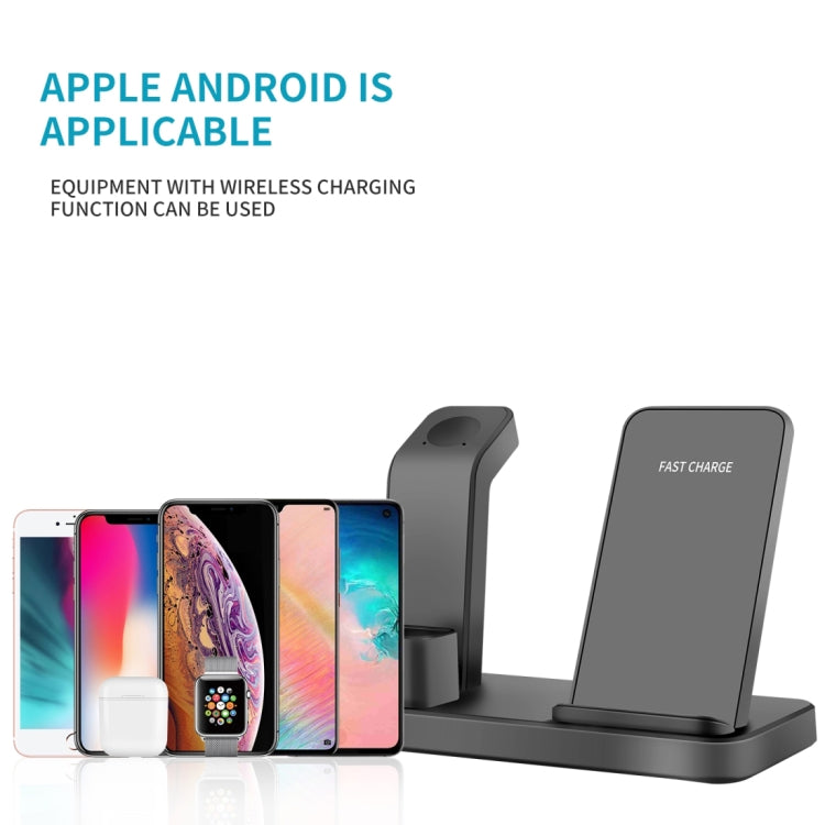 Q12 3 in 1 Quick Wireless Charger for iPhone, Apple Watch, AirPods and other Android Smart Phones