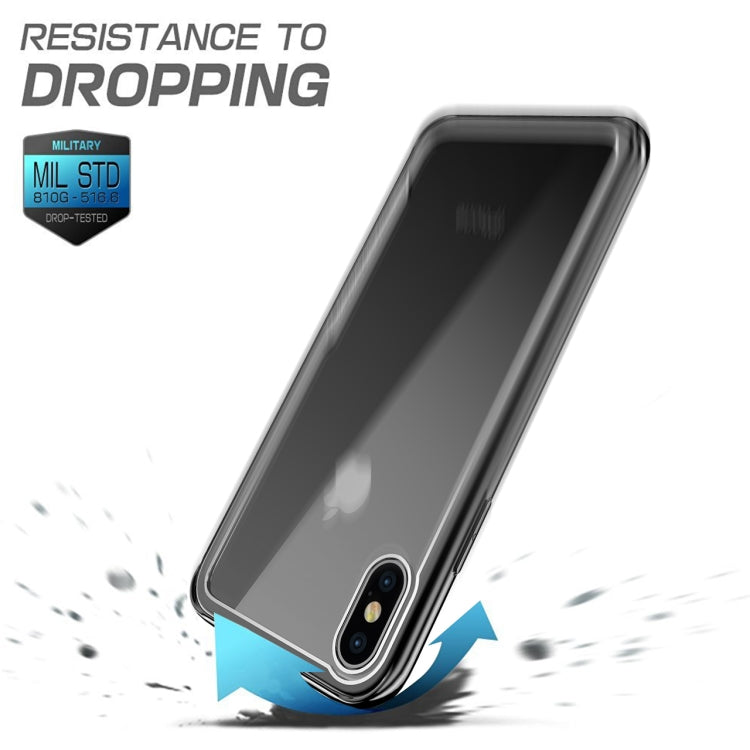 For iPhone X Electroplated Frame Toughened Glass Case (Black)