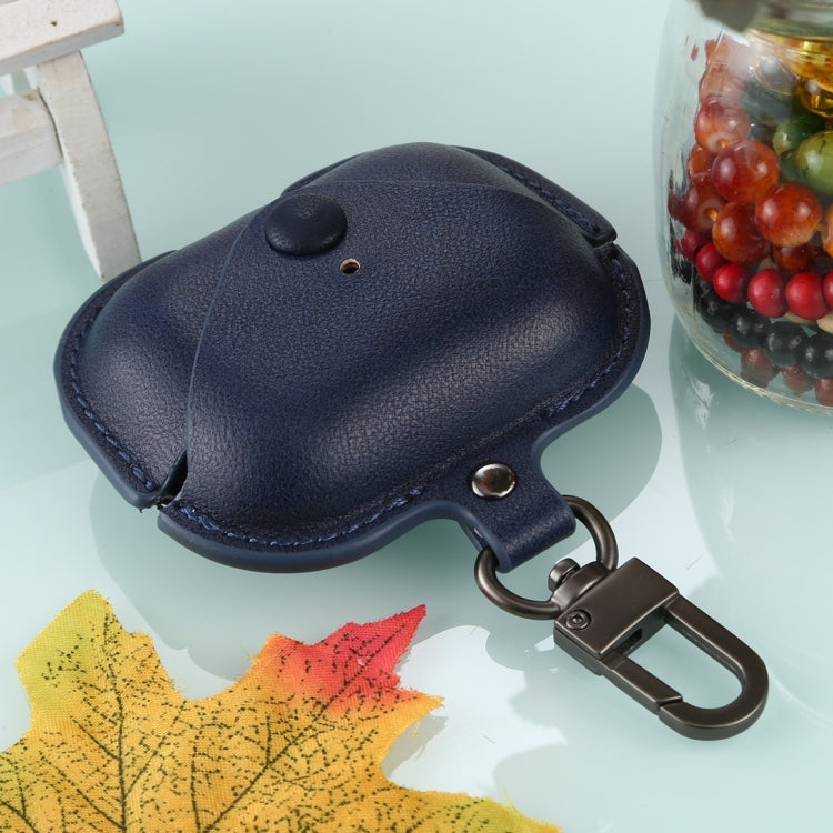 For AirPods Pro Litchi Texture PU Leather Earphone Protective Case with Hook