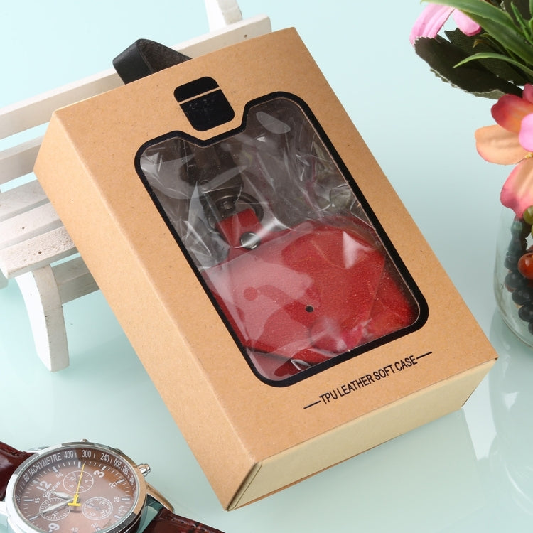 For AirPods Pro Litchi Texture PU Leather Earphone Protective Case with Hook