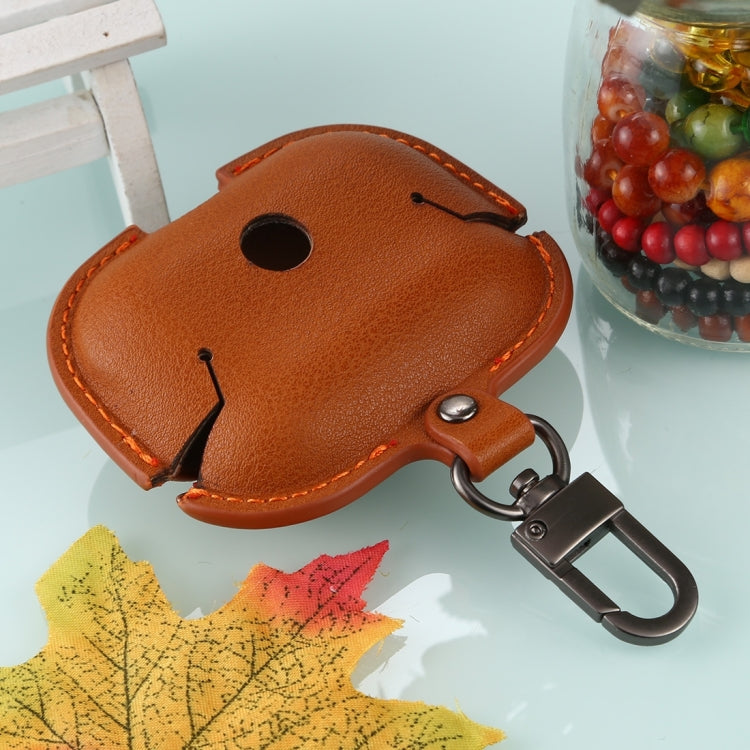 For AirPods Pro Litchi Texture PU Leather Earphone Protective Case with Hook