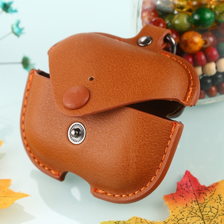 For AirPods Pro Litchi Texture PU Leather Earphone Protective Case with Hook