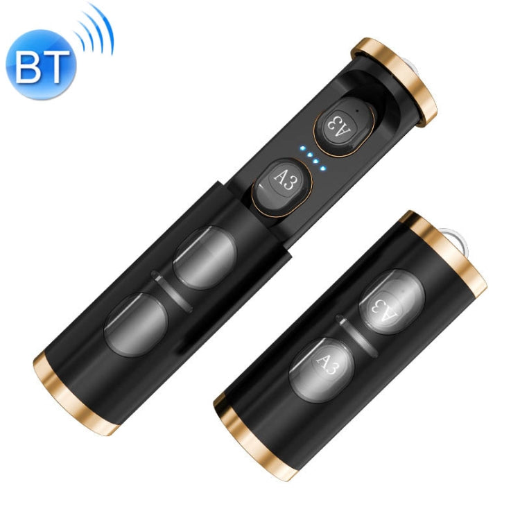 A3 TWS IPX5 Waterproof Bluetooth 5.0 Wireless Bluetooth Earphone with Charging Box, Support Call & IOS Display Power