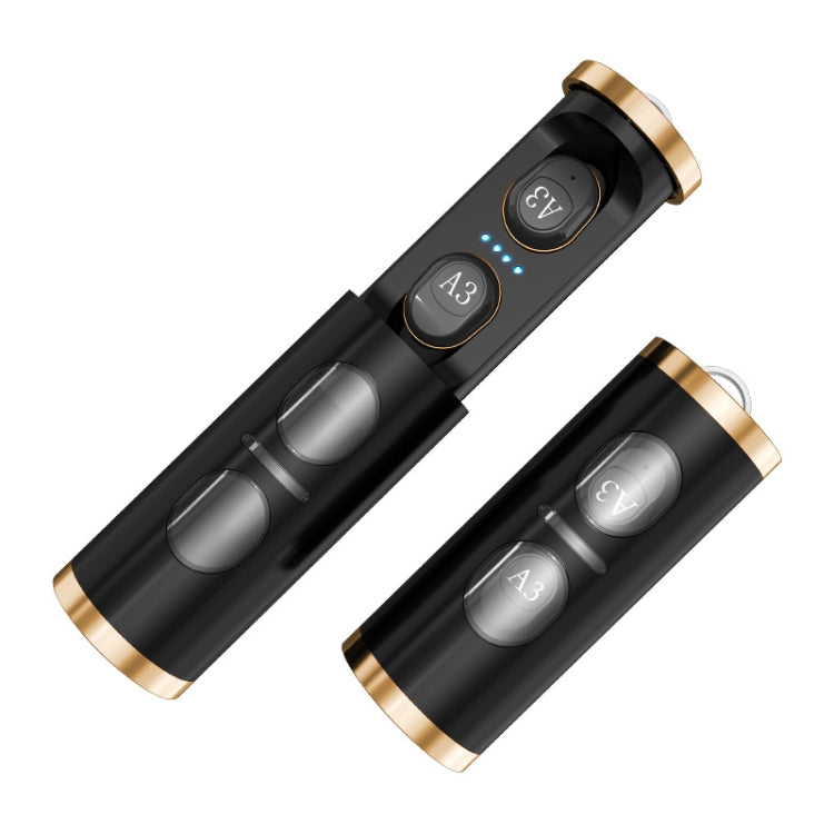 A3 TWS IPX5 Waterproof Bluetooth 5.0 Wireless Bluetooth Earphone with Charging Box, Support Call & IOS Display Power
