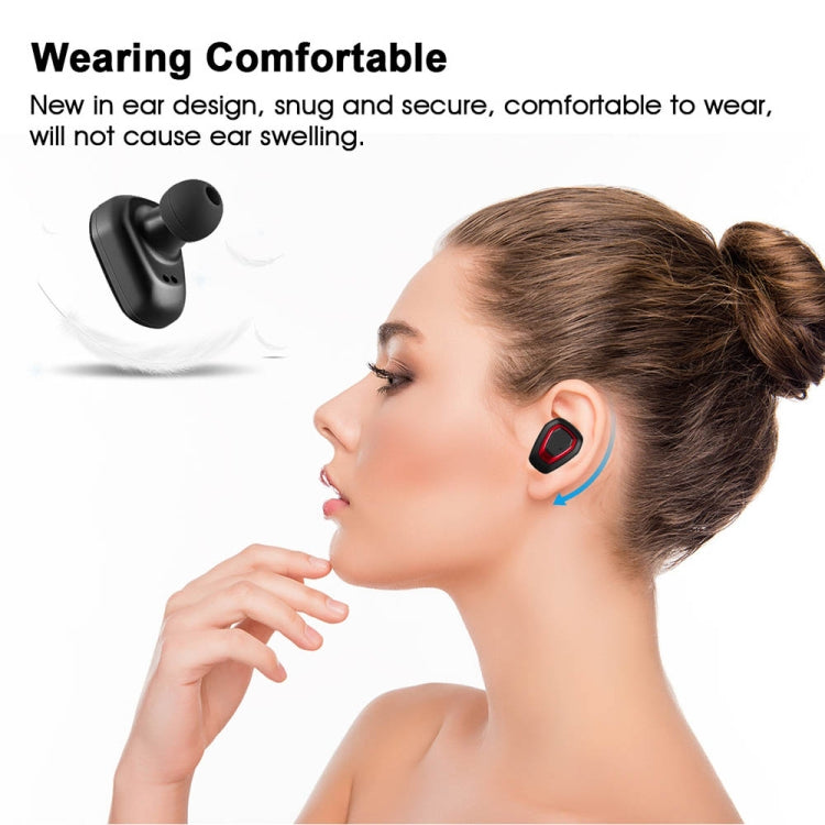 A7 TWS Bluetooth 5.0 Twin Wireless Bluetooth Earphone with Charging Box, Support Call(Black)