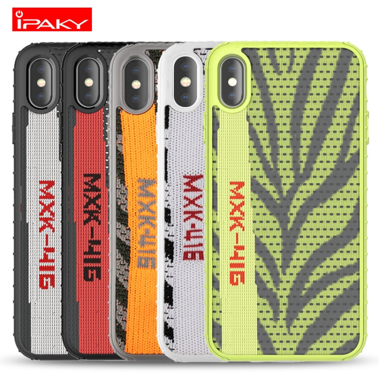For iPhone XS Max iPAKY Yeezy Stripe Texture Soft PC + TPU Case