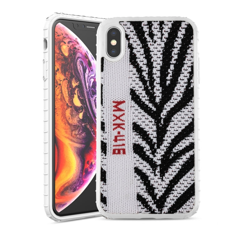 For iPhone XS Max iPAKY Yeezy Stripe Texture Soft PC + TPU Case(Black White)