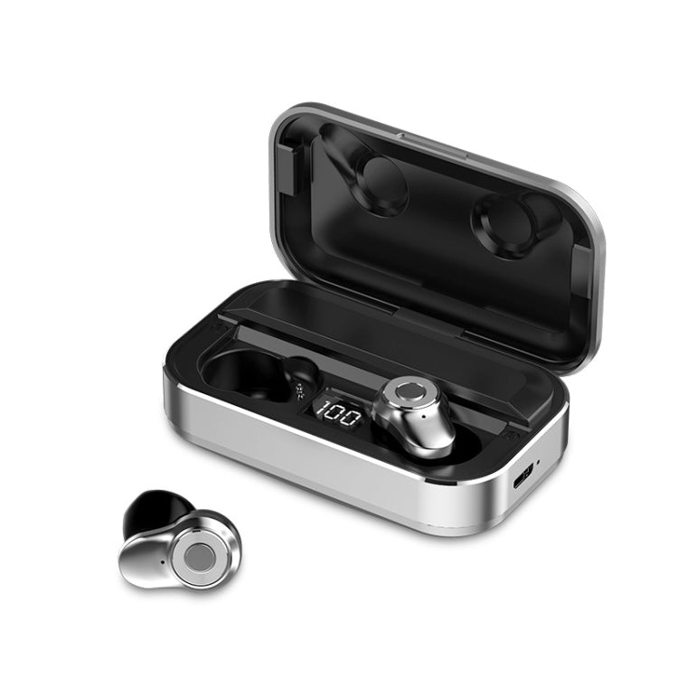 A6 TWS Bluetooth 5.0 Touch Wireless Bluetooth Earphone with Charging Box & LED Smart Digital Display, Support Voice Assistant & Memory Connection & HD Call