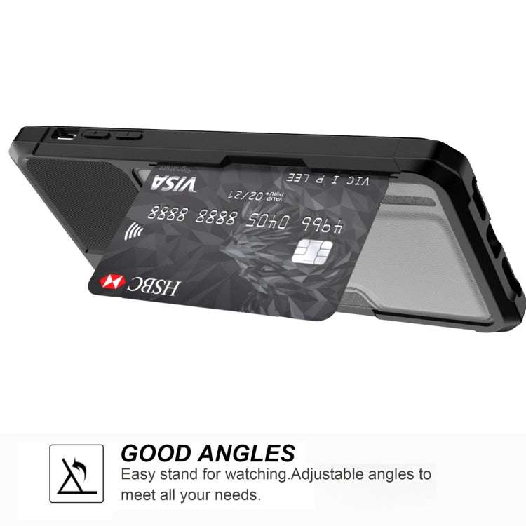 For iPhone X / XS Shockproof Magnetic PC Case with Card Slot