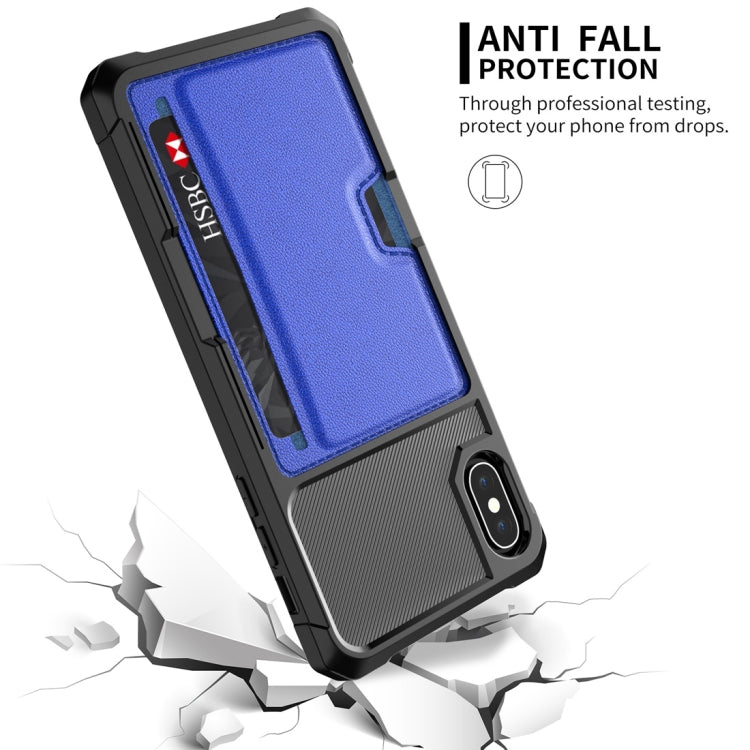 For iPhone X / XS Shockproof Magnetic PC Case with Card Slot
