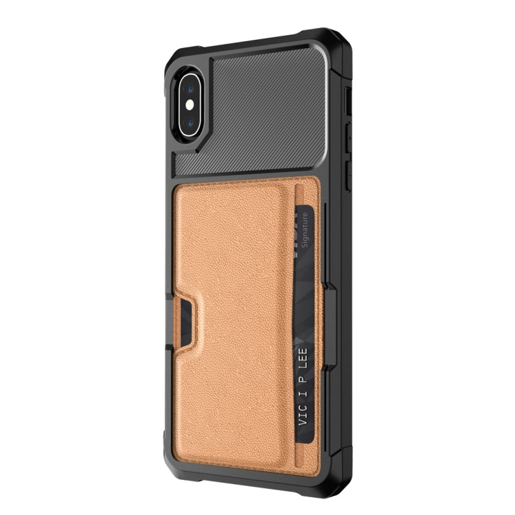 For iPhone X / XS Shockproof Magnetic PC Case with Card Slot