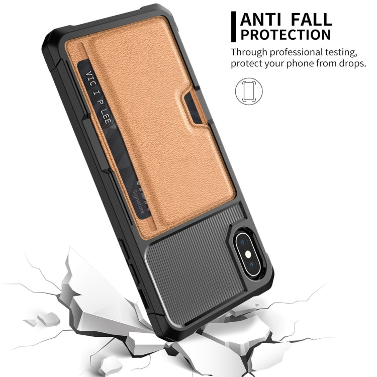 For iPhone X / XS Shockproof Magnetic PC Case with Card Slot