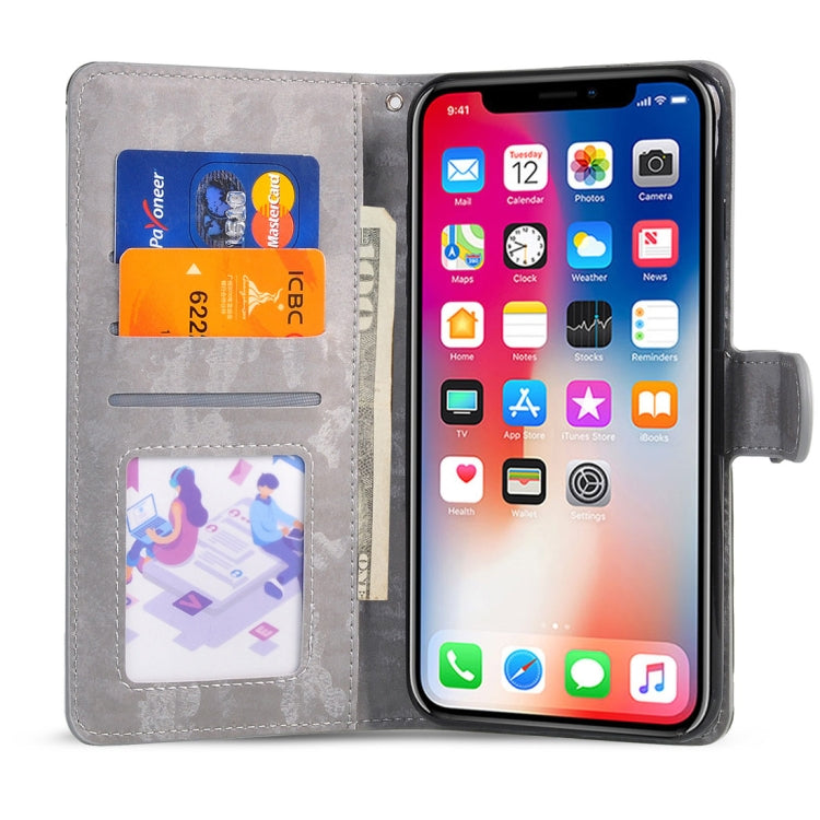 For iPhone X / XS Horizontal Flip 3D Gradient Color PU + TPU Leather Case with Holder & Card Slots & Photo frame