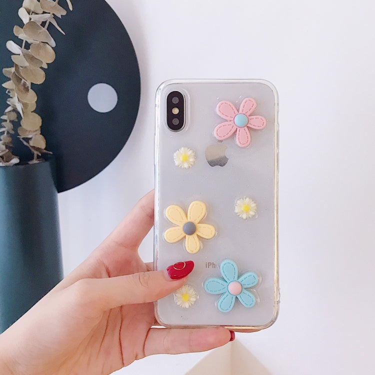 For iPhone X / XS Shockproof Epoxy Daisy Pattern Soft TPU Case