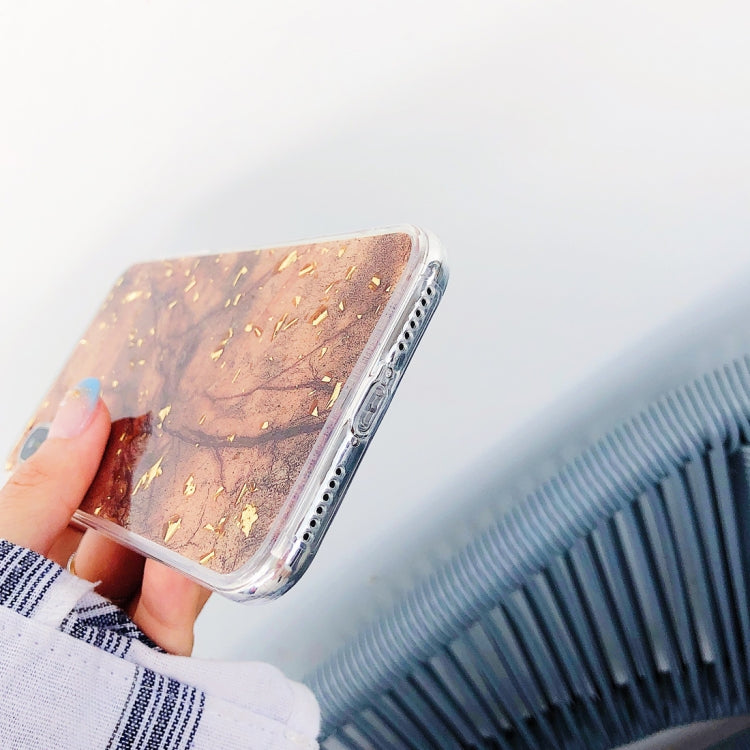 For iPhone X / XS Shockproof Epoxy Marble Gold Foil Pattern Soft TPU Case