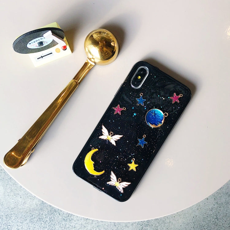 For iPhone X / XS Shockproof Epoxy Moon Planet Pattern Soft TPU Case