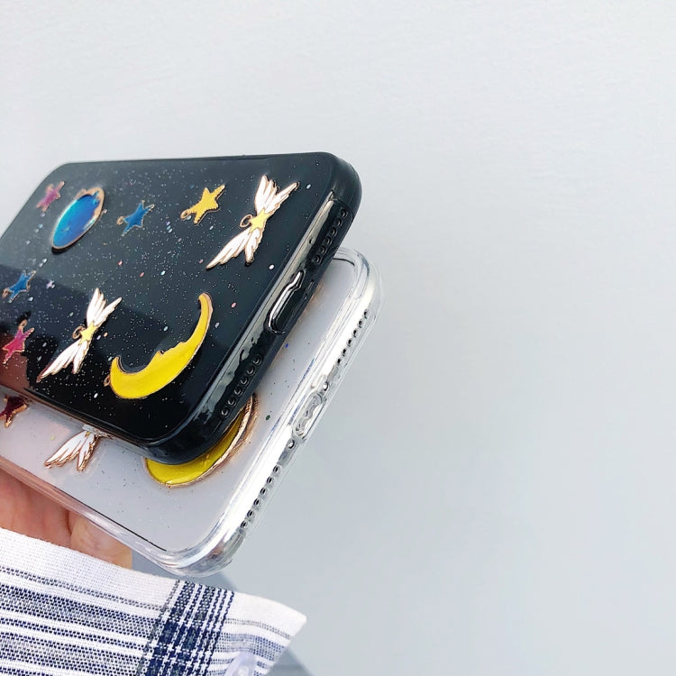 For iPhone X / XS Shockproof Epoxy Moon Planet Pattern Soft TPU Case