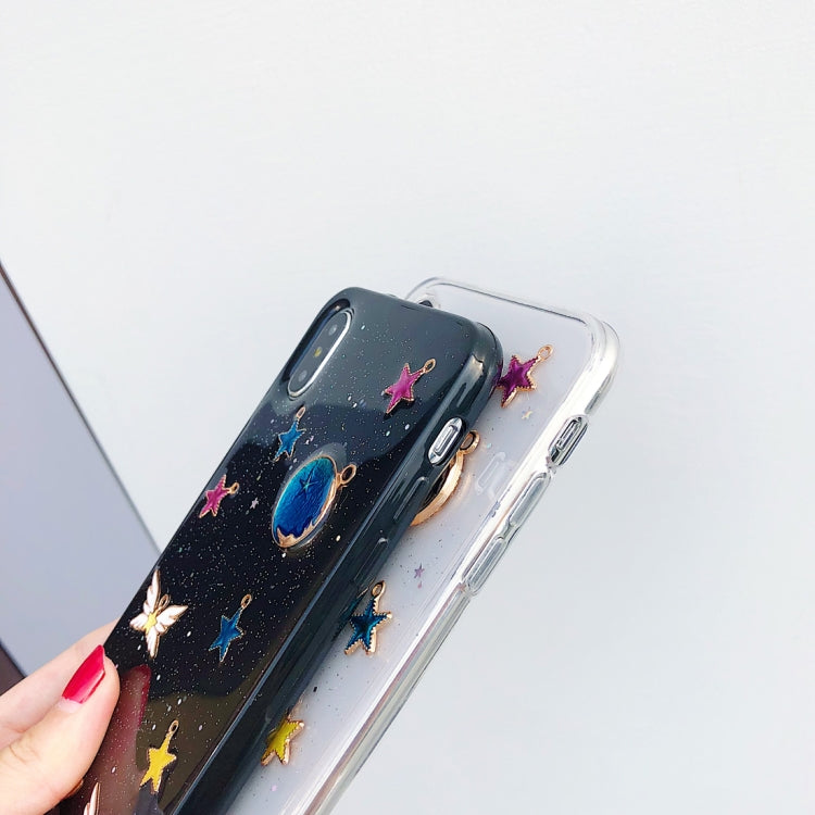 For iPhone X / XS Shockproof Epoxy Moon Planet Pattern Soft TPU Case