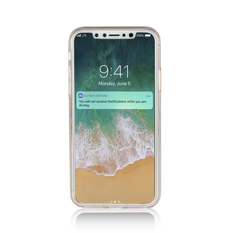 For iPhone X / XS Glittery Powder Shockproof TPU Case with 360 Degree Rotation Ring Holder