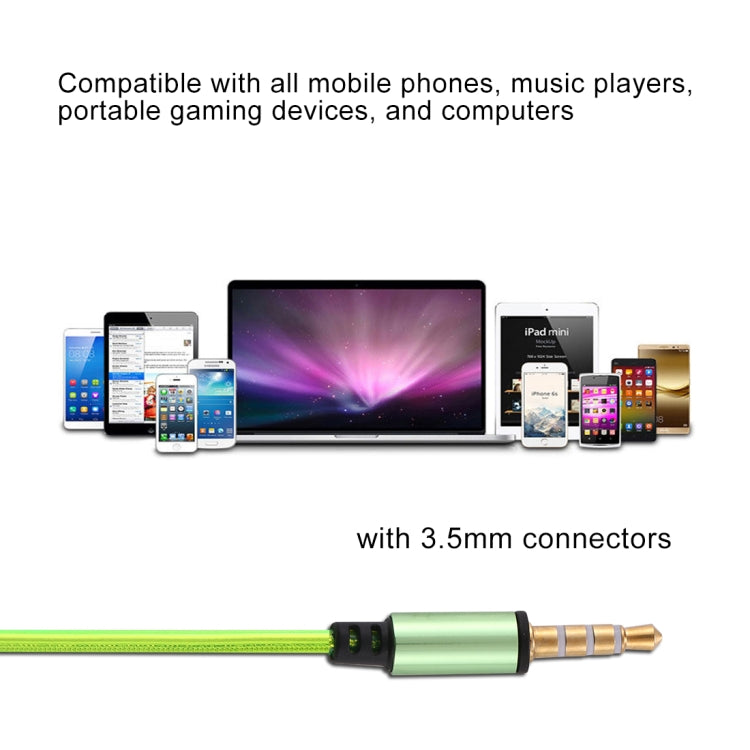 1.1m 3.5mm Plug Universal Stereo Visible EL Flowing Light Earphones with Mic