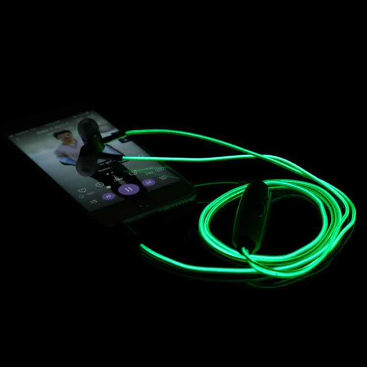1.1m 3.5mm Plug Universal Stereo Visible EL Flowing Light Earphones with Mic