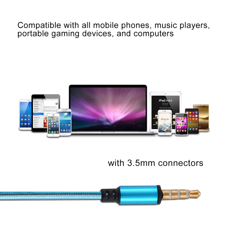 1.1m 3.5mm Plug Universal Stereo Visible EL Flowing Light Earphones with Mic