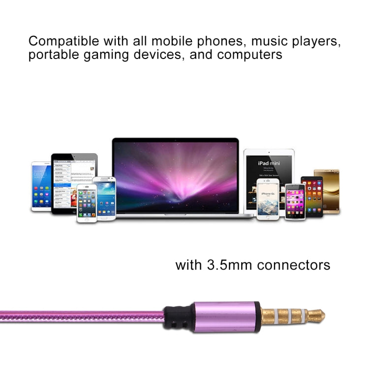 1.1m 3.5mm Plug Universal Stereo Visible EL Flowing Light Earphones with Mic