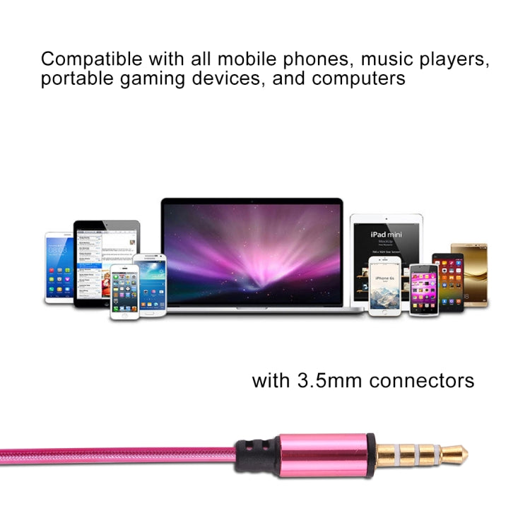1.1m 3.5mm Plug Universal Stereo Visible EL Flowing Light Earphones with Mic