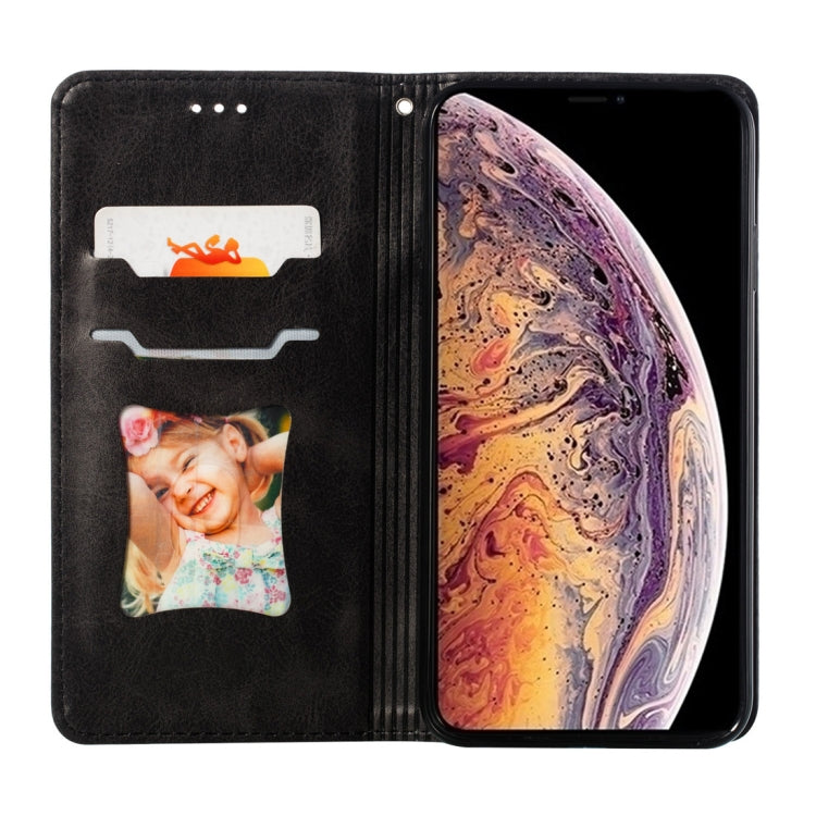 For iPhone X / XS Calf Texture Zipper Magnetic Horizontal Flip Leather Case with Wallet & Holder & Card Slots