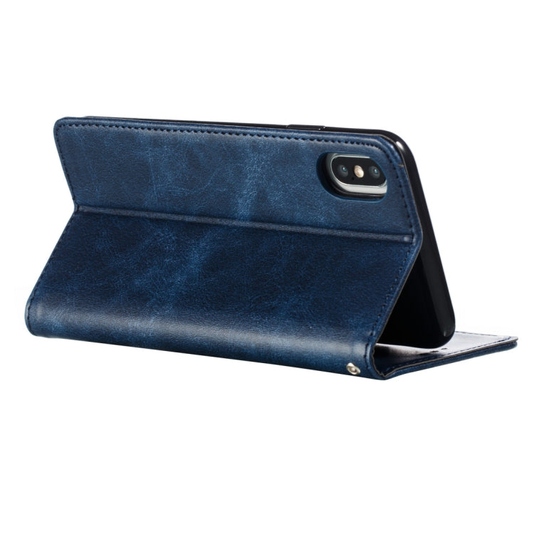 For iPhone X / XS Calf Texture Zipper Magnetic Horizontal Flip Leather Case with Wallet & Holder & Card Slots