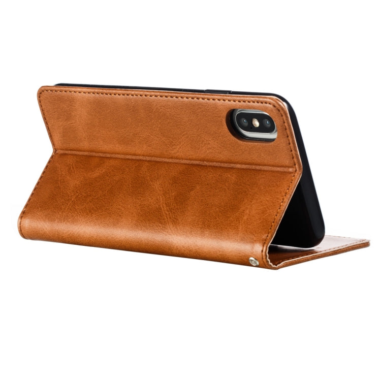For iPhone X / XS Calf Texture Zipper Magnetic Horizontal Flip Leather Case with Wallet & Holder & Card Slots