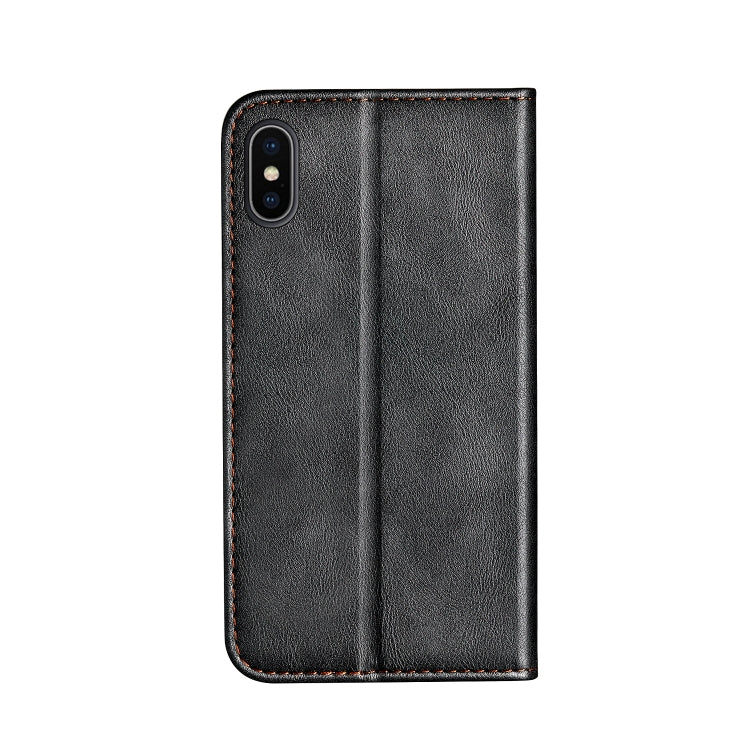 For iPhone X Business Solid Color Stitching Horizontal Flip Leather Case with Holder & Card Slots & Wallet & Lanyard