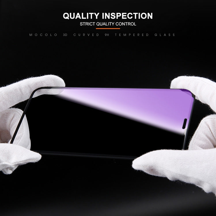 For iPhone 11 Pro / XS / X mocolo 0.33mm 9H 3D Round Edge Anti Blue-ray Tempered Glass Film(Black)