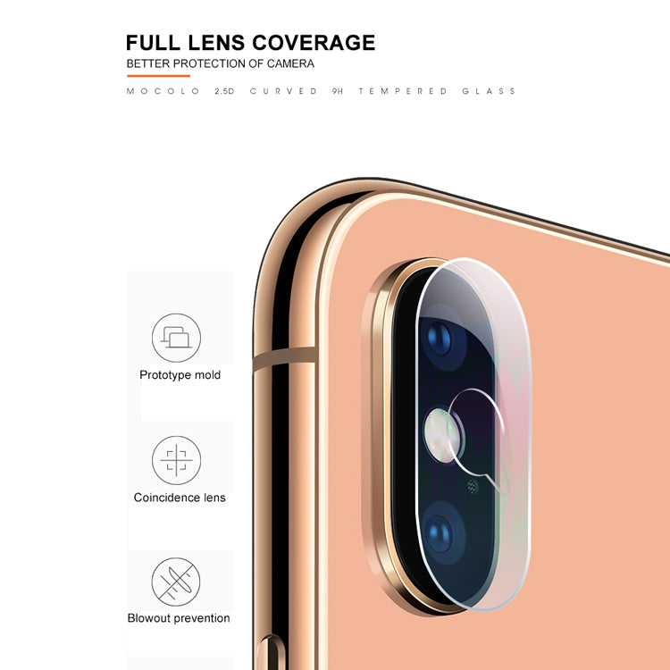 For iPhone XS / X mocolo 0.15mm 9H 2.5D Round Edge Rear Camera Lens Tempered Glass Film (Transparent)