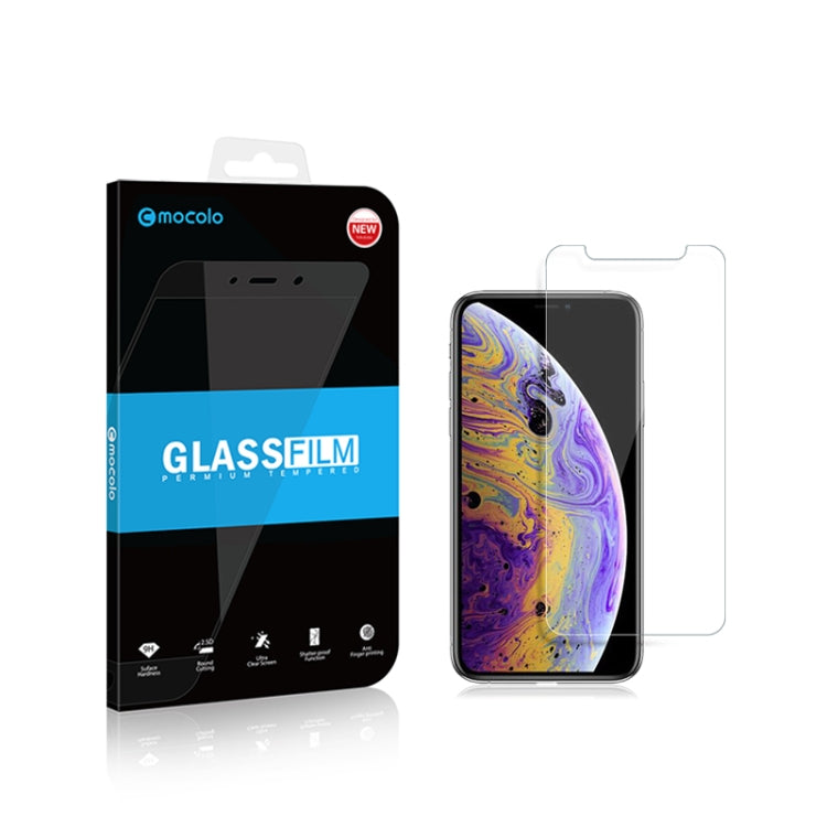 For iPhone XS / X mocolo 0.33mm 9H 2.5D Tempered Glass Film(Transparent)