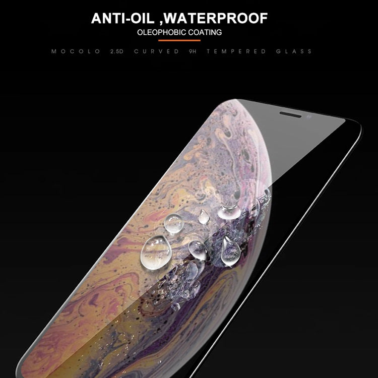 For iPhone XS / X mocolo 0.33mm 9H 2.5D Silk Print Tempered Glass Film (Black)