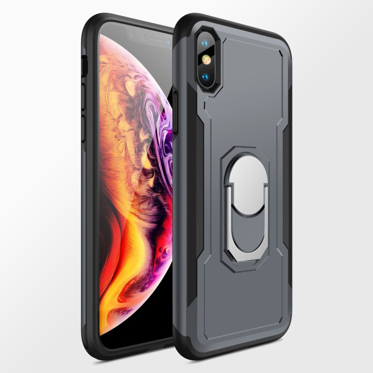 For iPhone X / XS GKK Magnetic 360 Degree Rotation Ring Holder PC + TPU Armor Case