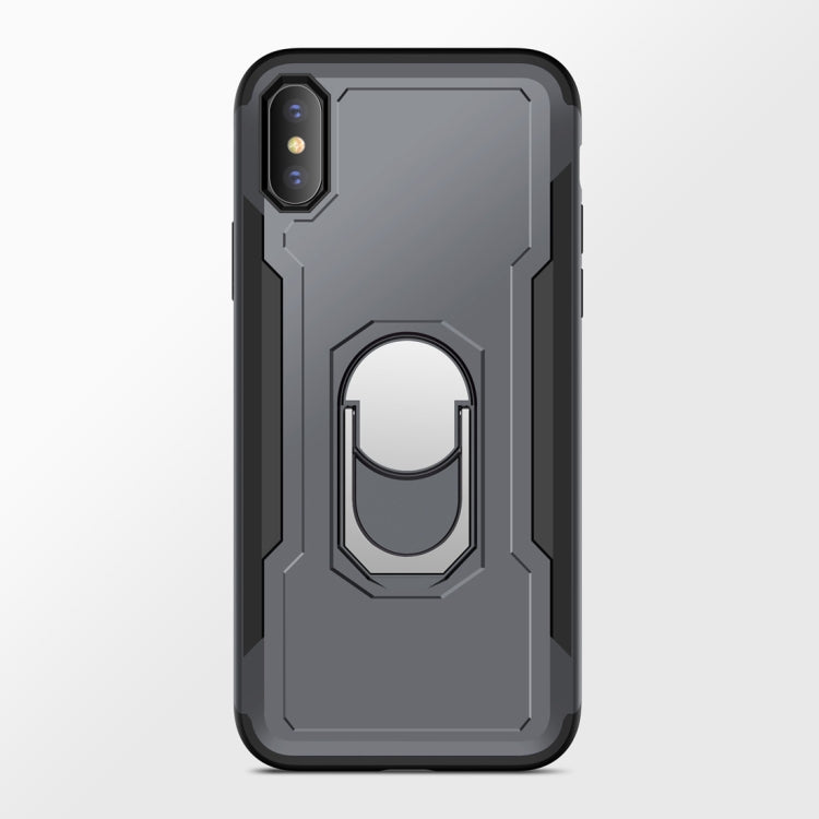For iPhone X / XS GKK Magnetic 360 Degree Rotation Ring Holder PC + TPU Armor Case