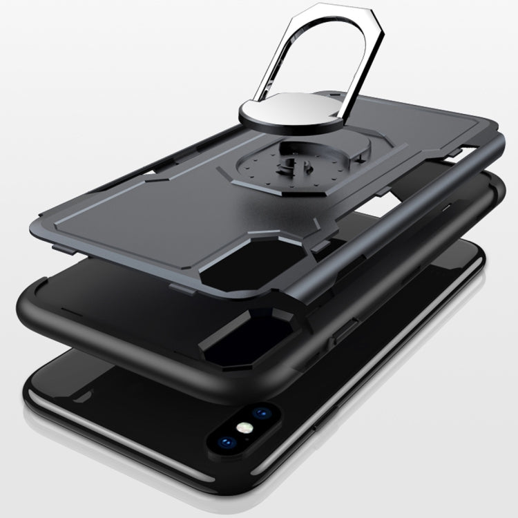For iPhone X / XS GKK Magnetic 360 Degree Rotation Ring Holder PC + TPU Armor Case
