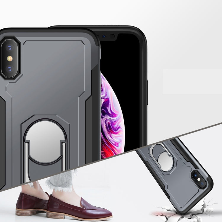 For iPhone X / XS GKK Magnetic 360 Degree Rotation Ring Holder PC + TPU Armor Case