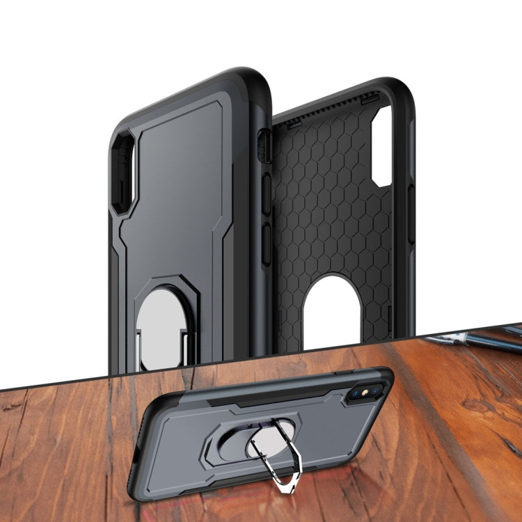 For iPhone X / XS GKK Magnetic 360 Degree Rotation Ring Holder PC + TPU Armor Case