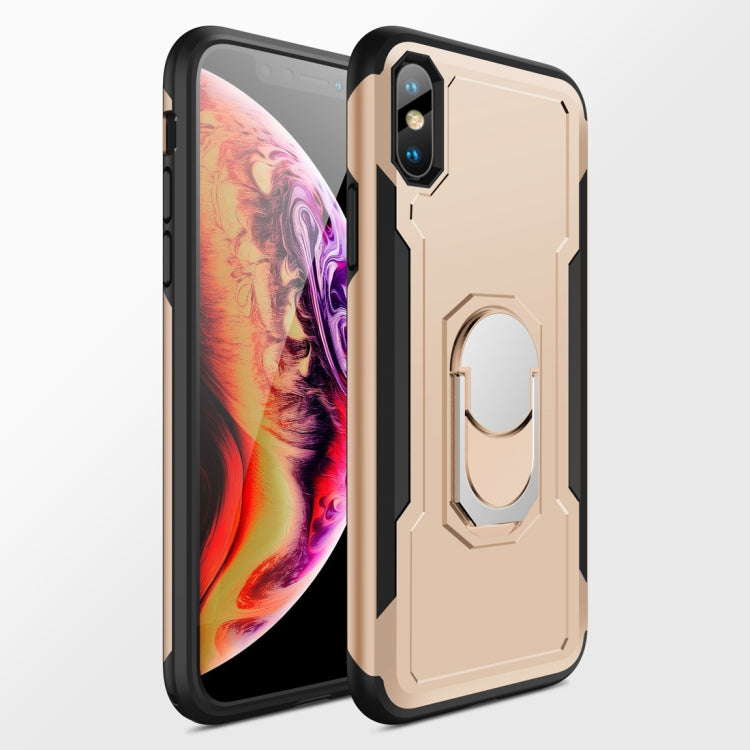 For iPhone X / XS GKK Magnetic 360 Degree Rotation Ring Holder PC + TPU Armor Case