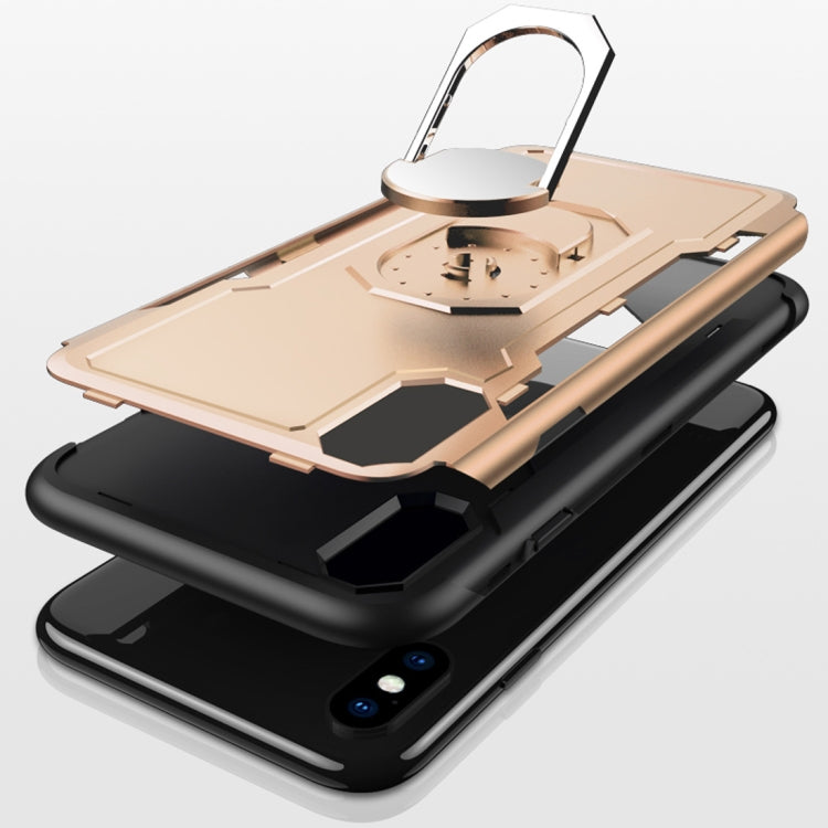 For iPhone X / XS GKK Magnetic 360 Degree Rotation Ring Holder PC + TPU Armor Case