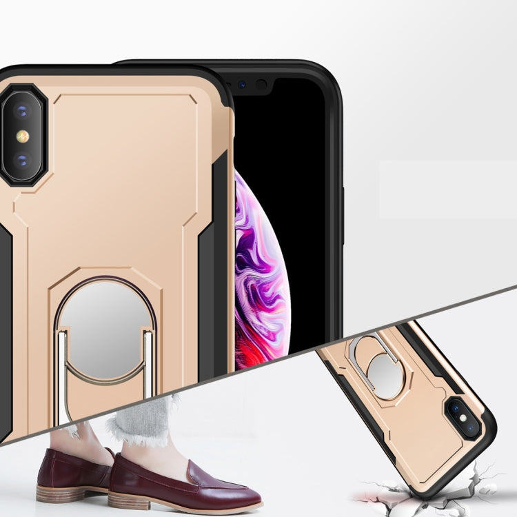 For iPhone X / XS GKK Magnetic 360 Degree Rotation Ring Holder PC + TPU Armor Case