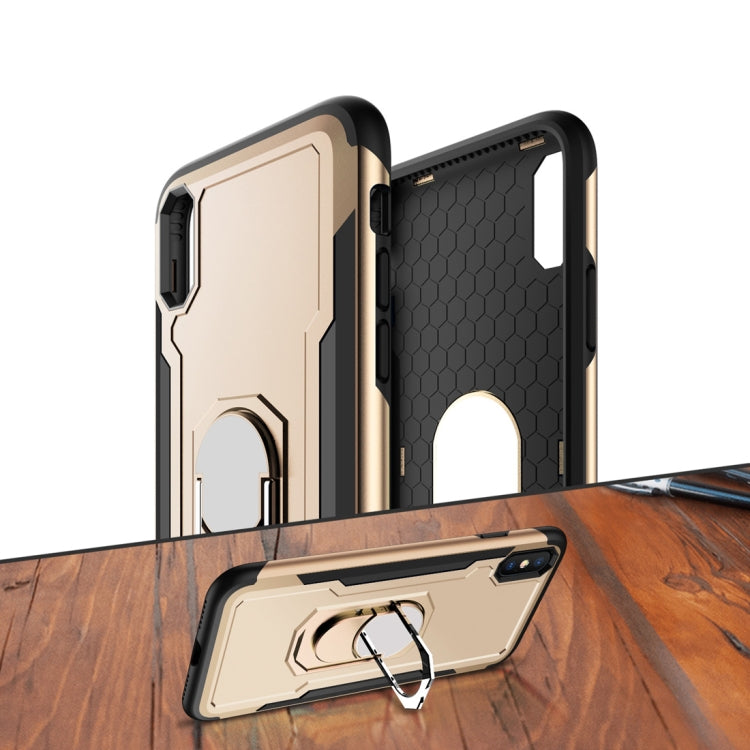 For iPhone X / XS GKK Magnetic 360 Degree Rotation Ring Holder PC + TPU Armor Case