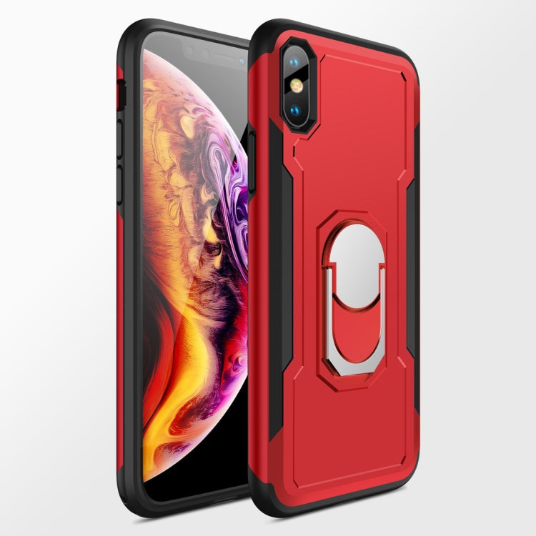 For iPhone X / XS GKK Magnetic 360 Degree Rotation Ring Holder PC + TPU Armor Case