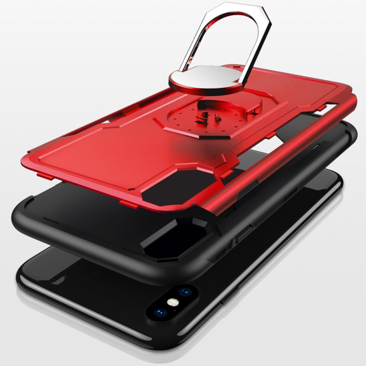For iPhone X / XS GKK Magnetic 360 Degree Rotation Ring Holder PC + TPU Armor Case