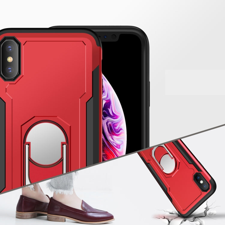 For iPhone X / XS GKK Magnetic 360 Degree Rotation Ring Holder PC + TPU Armor Case